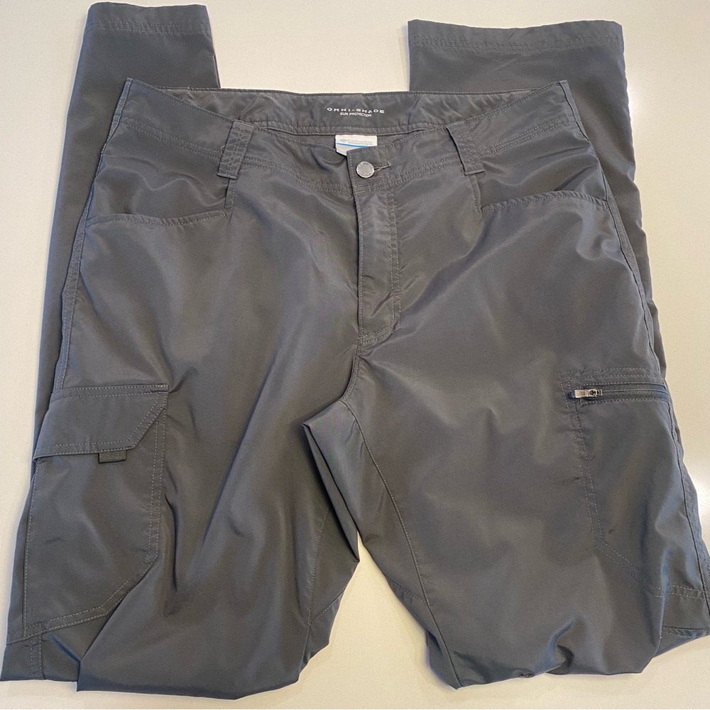 Columbia Men's Dark Gray Lightweight Cargo Pants Hiking Size 34 x 34